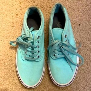Teal vans skate shoes